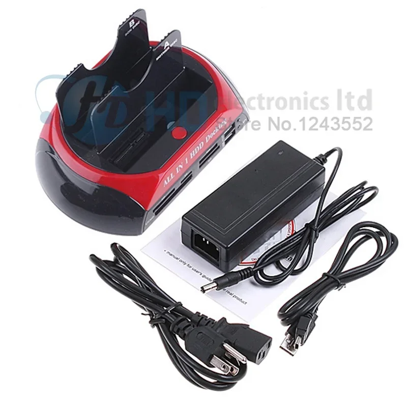 2,5 "3,5" SATA/IDE 2 doble base HDD estación de acoplamiento e-SATA/Hub piezas de gabinete de almacenamiento externo, envío gratis/drop - imagen 2