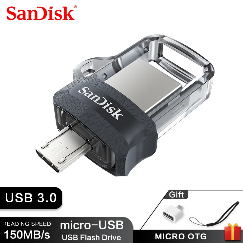 100% Sandisk Original usb 3,0 extremadamente alta velocidad 150 MB/S unidad Flash USB Dual OTG 64GB 128GB 32GB Pen Drive teléfono genuino - imagen 3