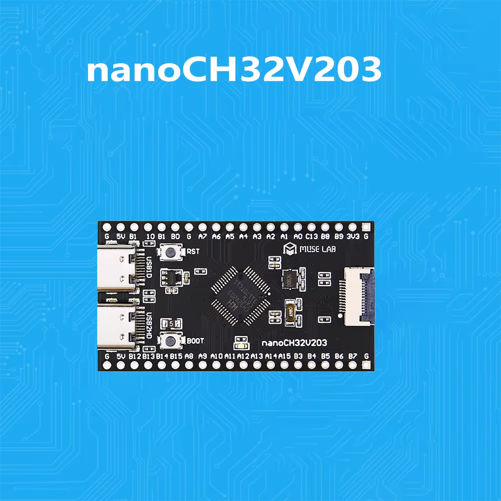 Placa nanoCH32V203 WCH RISC-V interfaz USB Dual TYPE-C interfaz LCD ranura para tarjeta SD código abierto nuevo