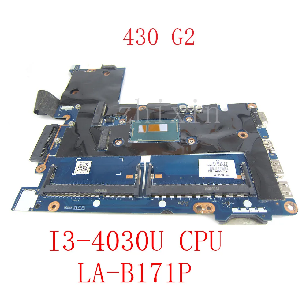Yourui para HP ProBook 430 g2 placa base de computadora portátil con i3-4030U cpu 768215-501 768215-001 768215-601 la-b171p prueba completa - imagen 2