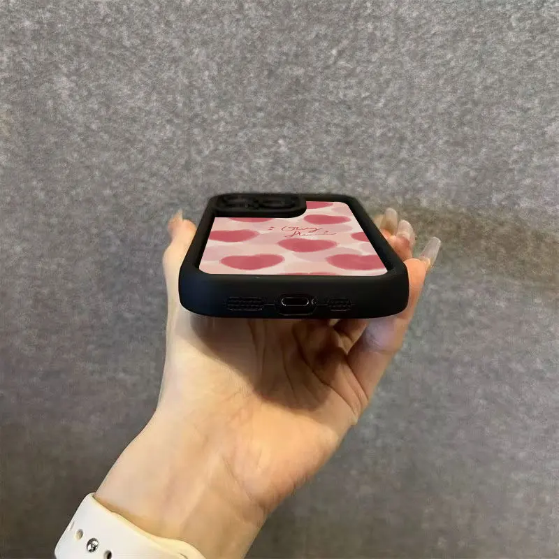 Funda de silicona suave para teléfono iPhone, carcasa con diseño de corazón de amor y acuarela, para modelos 15, 14, 13, 12, 11 Pro Max, X, XS Max, XR, 7, 8, 15 Plus, SE2020, 2022 - imagen 5