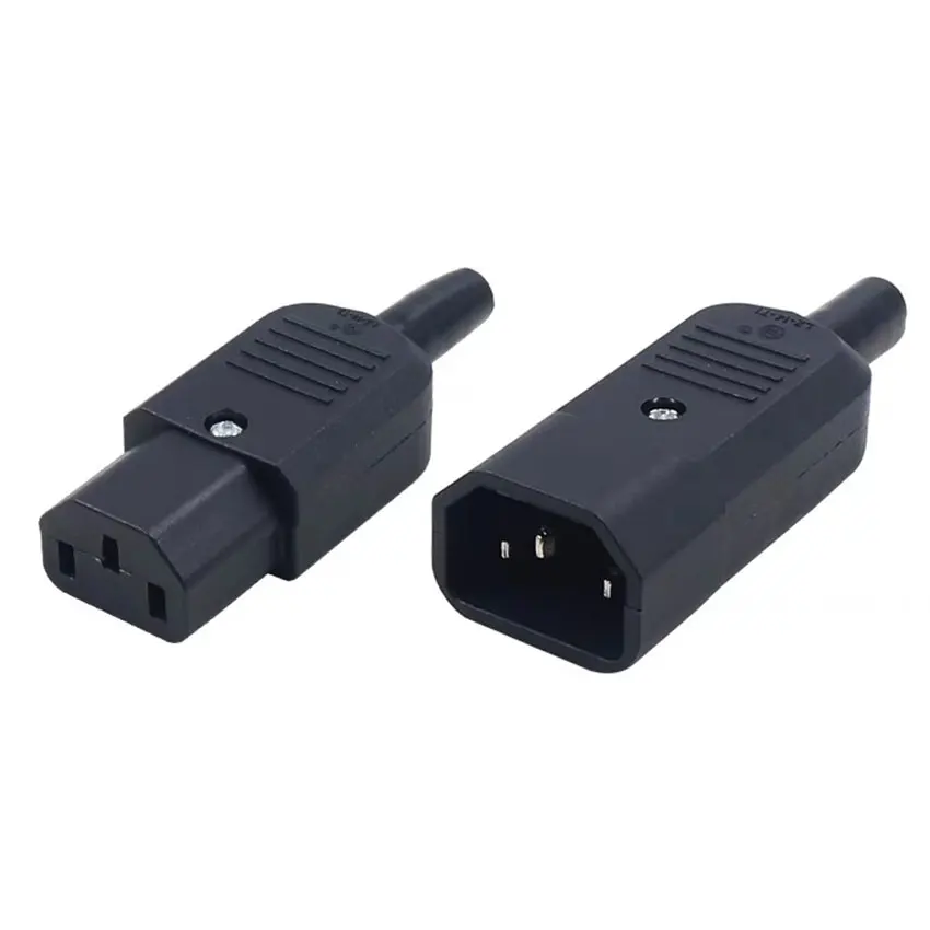 5 uds IEC320 10A 250V negro macho hembra conector de clavija recable C13 C14 enchufe recargable Konektor 3 pines toma de CA - imagen 2