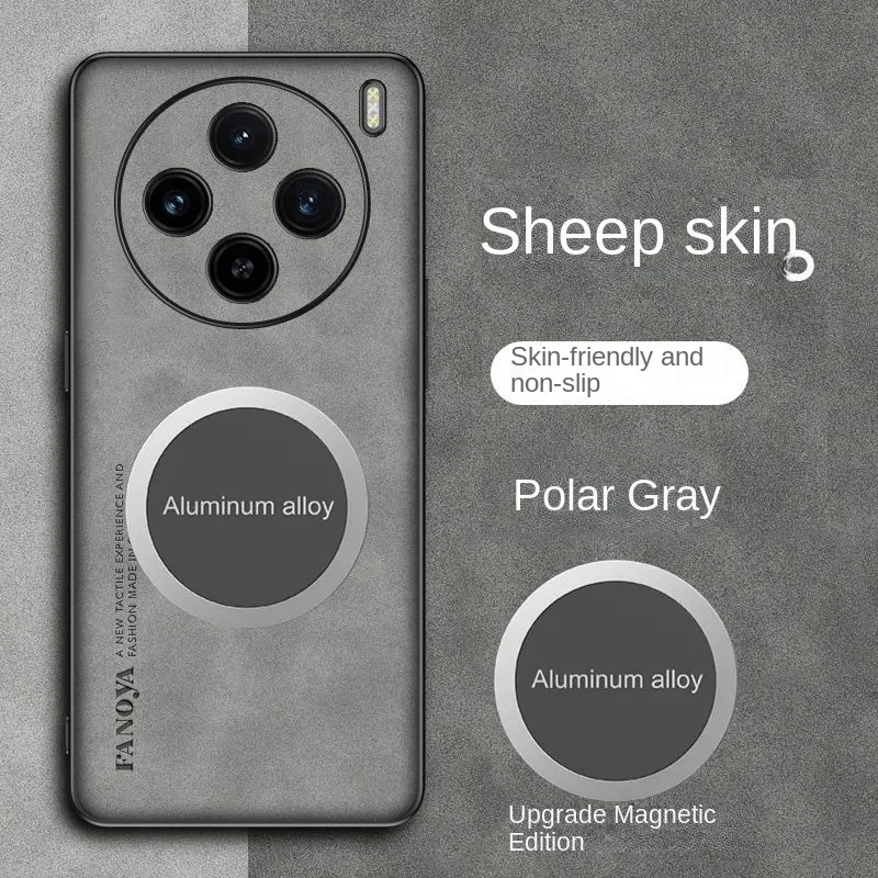 Para VIVO X200 Pro funda de piel sintética suave con funda trasera protectora magnética para VIVO X100 Ultra X100Pro X200 X100S carcasa de teléfono