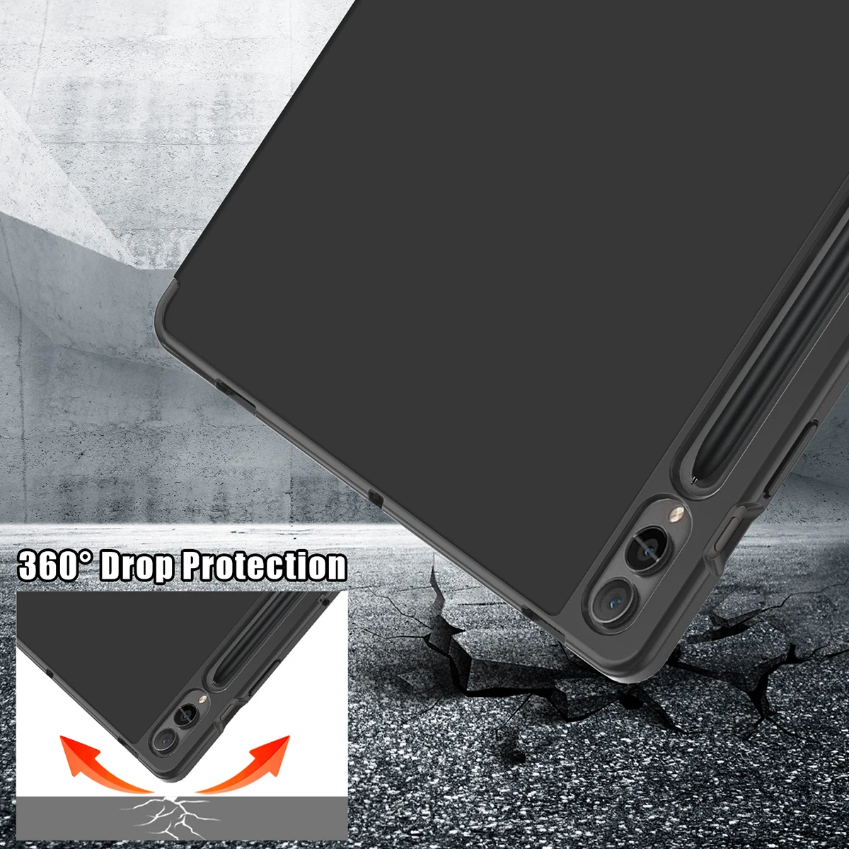 Funda plegable múltiple para Samsung Galaxy Tab S9 11 "X710/X716 funda con soporte inteligente para Tab S9Plus 12,4" X810 X816 con soporte para ranura para lápiz - imagen 5
