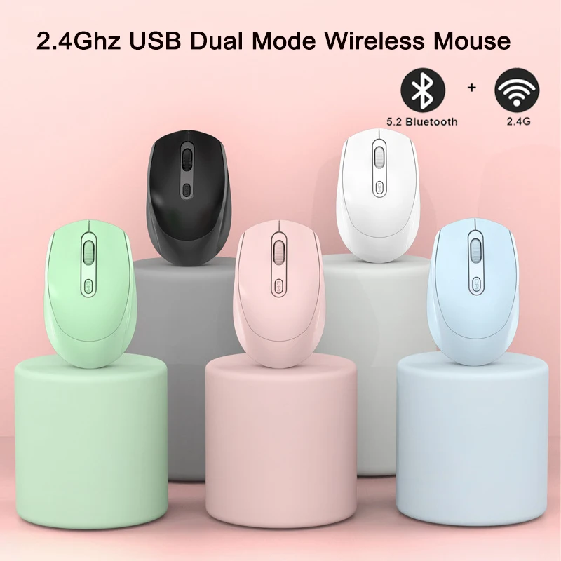 Ratón inalámbrico USB 2,4G, recargable por Bluetooth 5,2, modo Dual, 1600DPI, para escritorio, PC, portátil ,USB 2.4G Wireless Mouse Rechargeable Bluetooth 5.2 USB Dual Mode 1600DPI Mouse for Desktop PC Notebook Laptop - imagen 2