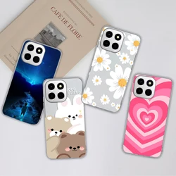 Honor X6C Funda TPU Transparente – Diseño Floral