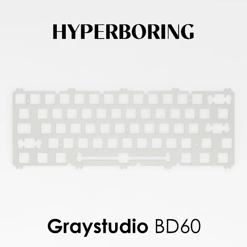 Placa de posicionamiento Graystudio BD60, accesorios de teclado mecánico personalizados, PC PP, aluminio, latón, Material de fibra de carbono, bricolaje para jugadores - imagen 5