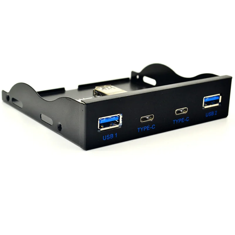 2 puertos USB 3,0 + 2 puertos USB 3,1 tipo C conector de 20 pines USB Hub USB C para computadora de escritorio unidad de disquete de 3,5 pulgadas Panel frontal