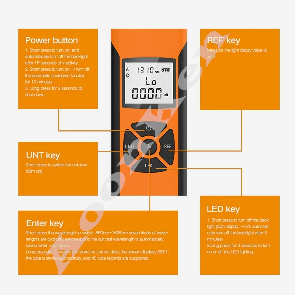 Localizador Visual de fallos, medidor de potencia óptica de fibra de 70 a 10dBm, herramienta de prueba de Cable de conexión, bolígrafo de luz roja FC/ST/SC de 5-30km - imagen 5