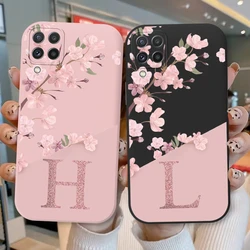 Funda Samsung Galaxy A22 TPU Silicona Letras Flores Antigolpes