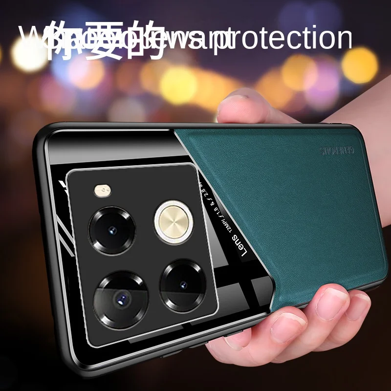 Funda trasera protectora magnética con textura de cuero suave para Infinix Note 40 Pro Plus, carcasa de lujo - imagen 3