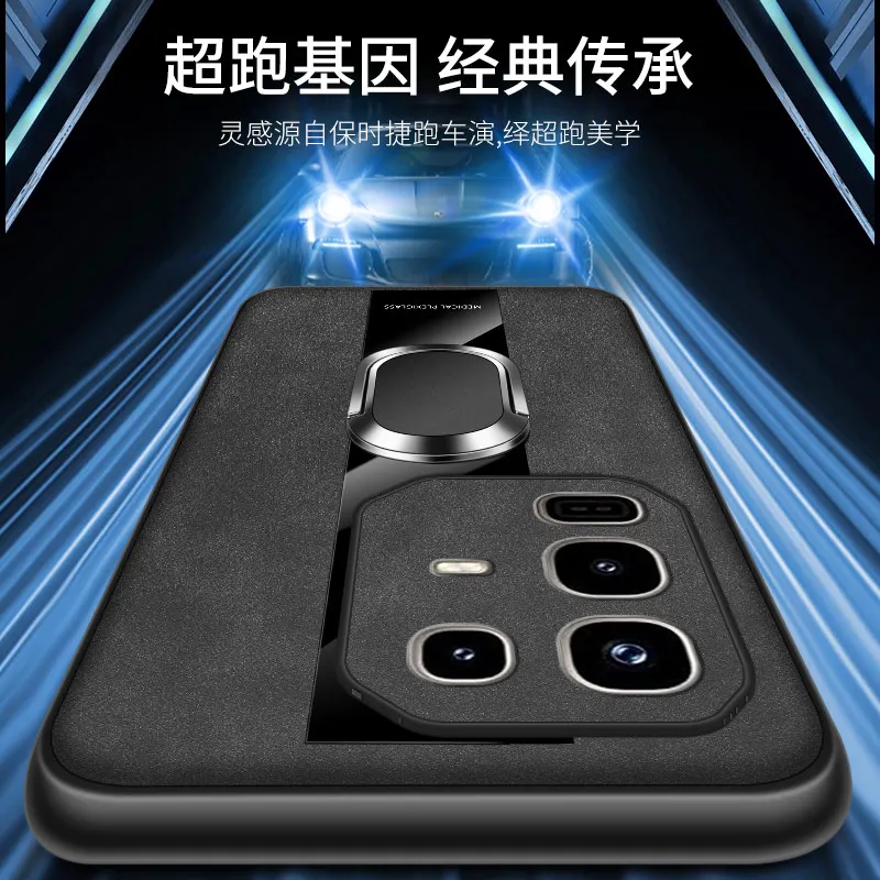 Funda para Infinix Note 50S 50X 50Pro + funda de teléfono con anillo magnético de cuero de piel de cordero de lujo para Infinix Note50 Pro Plus carcasa de silicona - imagen 5