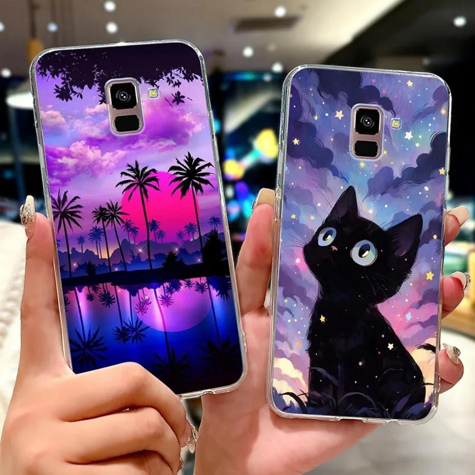 Nuevo diseño de funda de teléfono para Samsung Galaxy A8 + A8 (2018) A730F A530F, funda trasera transparente de TPU para Samsung A8 Plus, fundas de silicona suave - imagen 2