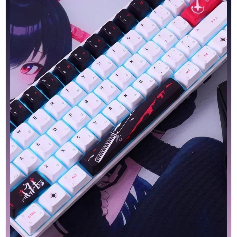 Juego de teclas Yuki Aim PBT, sublimación de cinco caras, teclas de teclado de Anime, teclas de perfil de cereza personalizadas para regalo de teclado mecánico - imagen 5