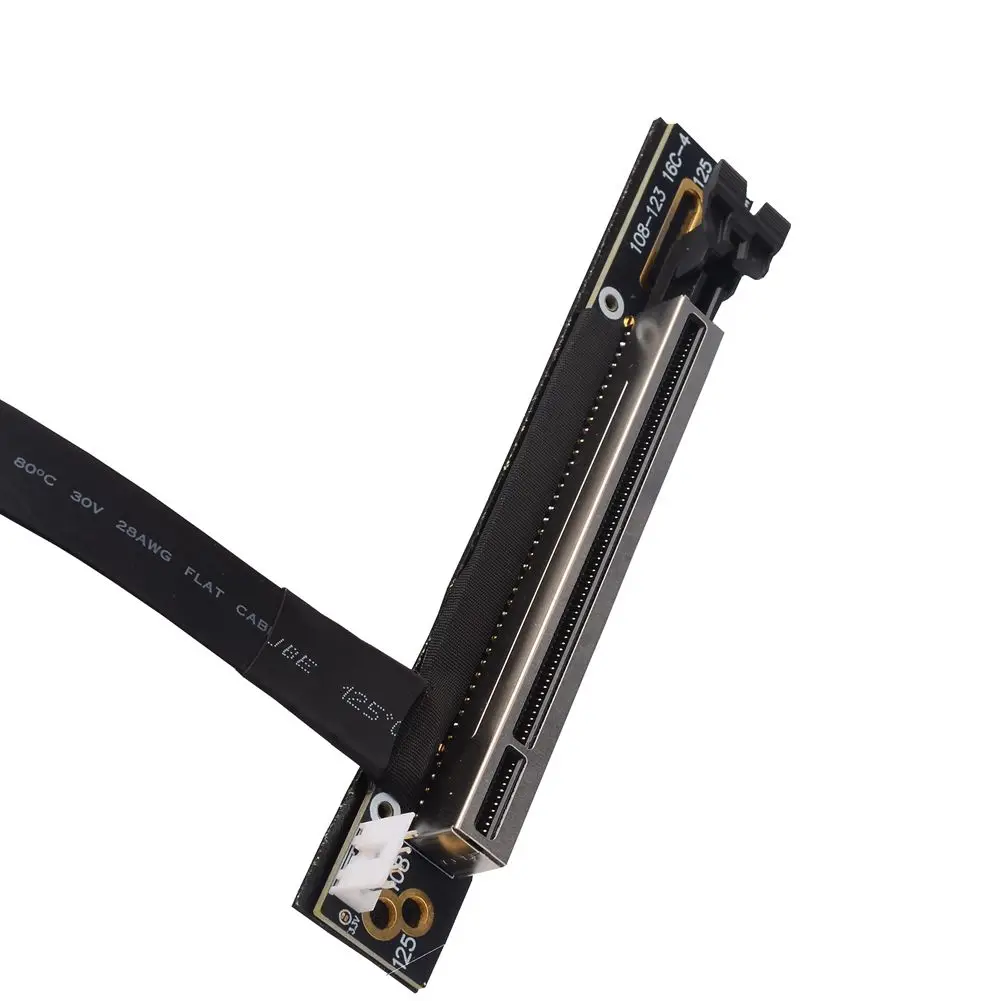 PCIe 3,0 1x a 16x Cable de extensión de tarjeta vertical plegable de 90 grados PCI-E x1 x16 Cable GPU para tarjetas de minería NVIDIA AMD Bitcoin - imagen 4