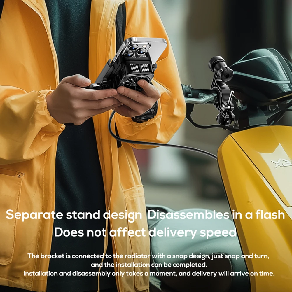 Soporte de teléfono móvil de motocicleta de refrigeración soporte de teléfono de motocicleta antivibración soporte de navegación para motocicleta bicicleta Scooter - imagen 4