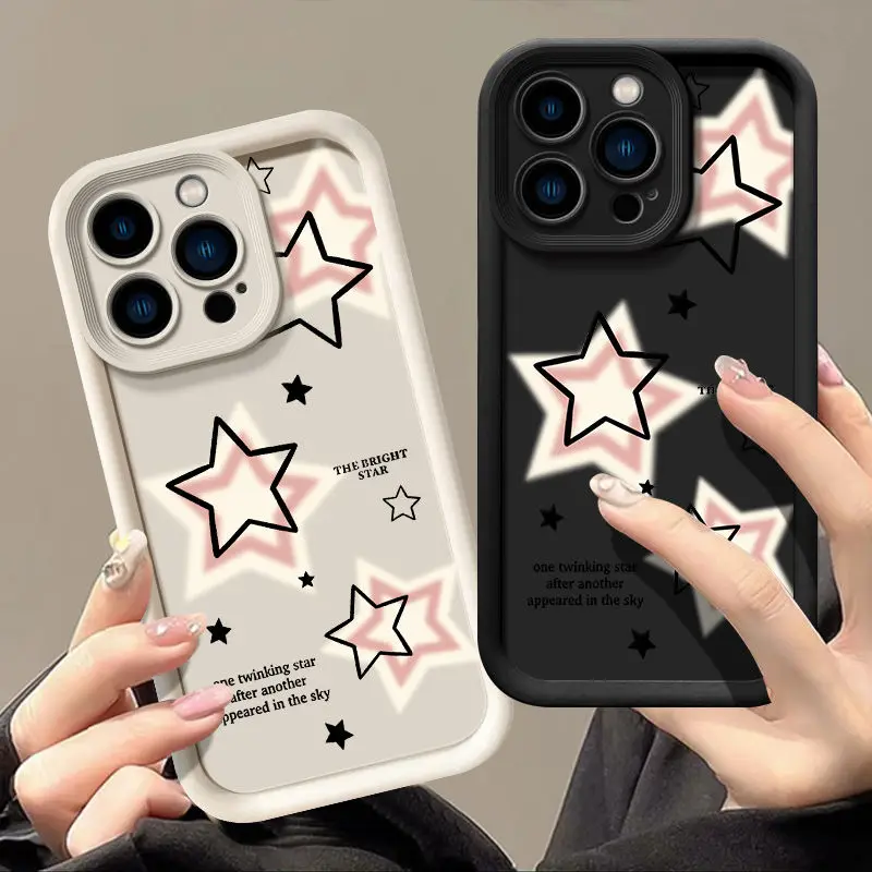Funda bonita de estrellas rosas para Samsung A16 A15 A35 A55 A54 A34 A33 A53 A52 A13 A14 4G S25 S24 Ultra S22 S23 Plus FE, funda a prueba de golpes - imagen 5