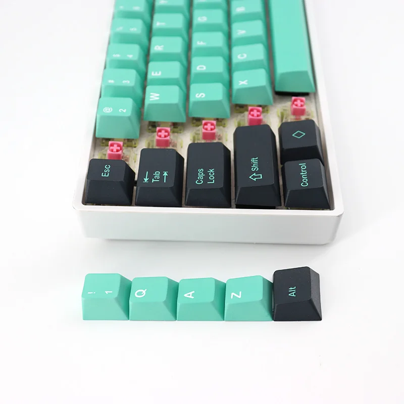 Juego de teclas OGCO azules y verdes de 126 teclas, perfil de cereza, tapa de tecla de sublimación de tinte PBT para teclado mecánico MX Switch - imagen 5