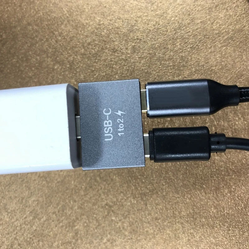 Adaptador convertidor divisor USB C macho a Dual USB C hembra, Conector de extensión para cargador USB C PD, PC y portátil - imagen 2