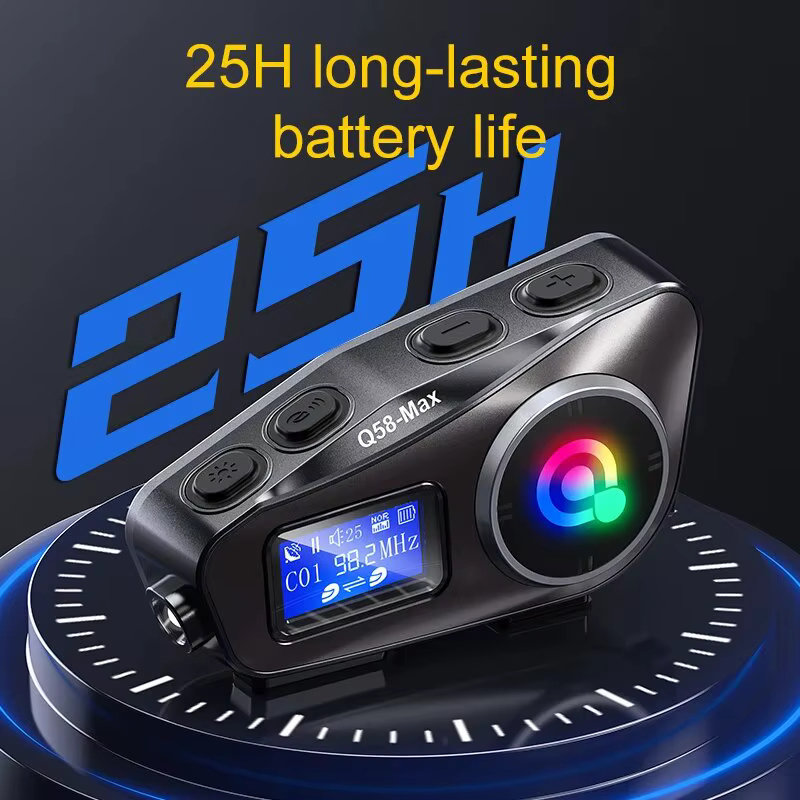 Q58-MAX Auriculares Bluetooth Casco Moto LED Impermeable - imagen 2