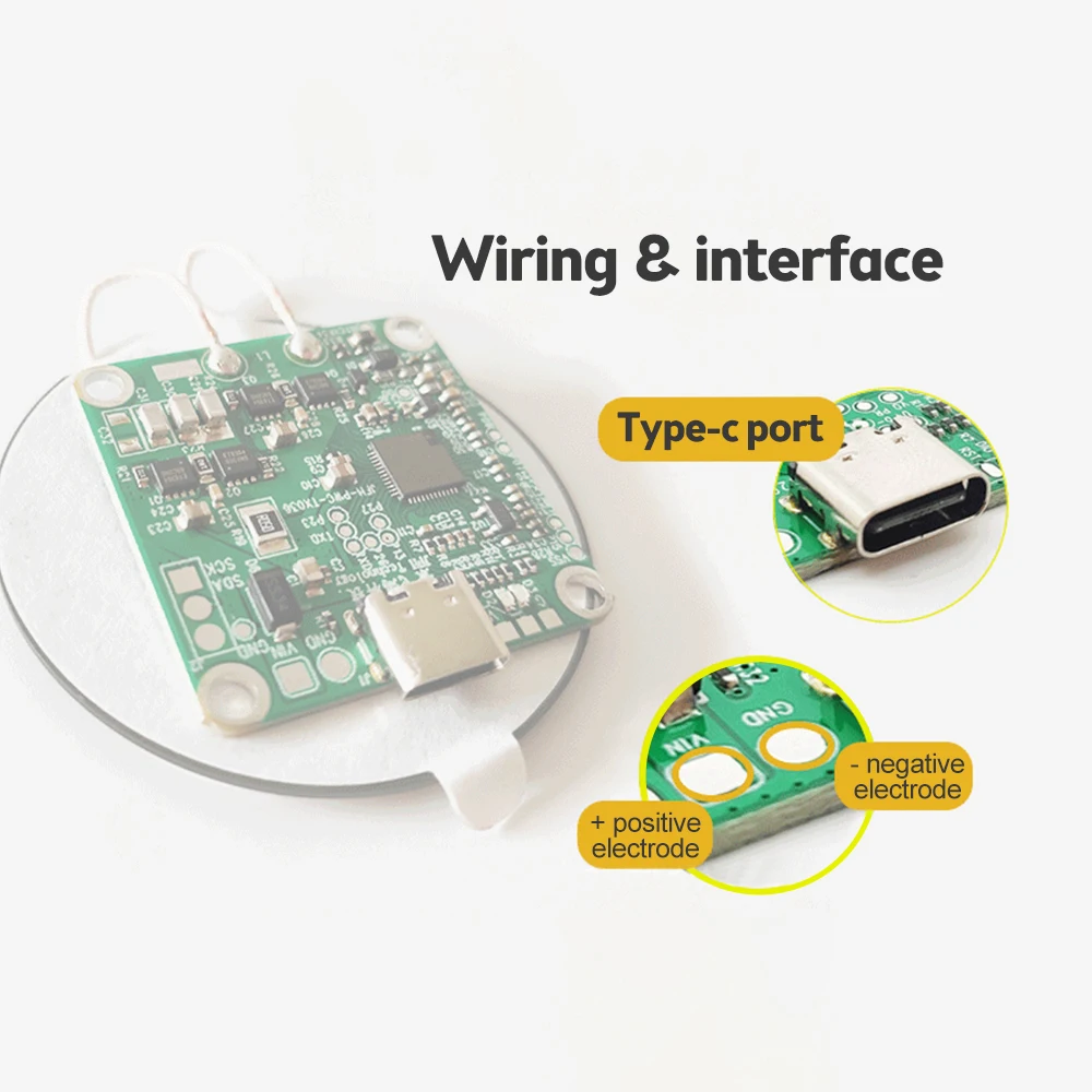 Módulo transmisor de cargador inalámbrico tipo C, placa de circuito para QI estándar, carga rápida para teléfono, larga distancia de 12MM, 22W, 12V - imagen 3