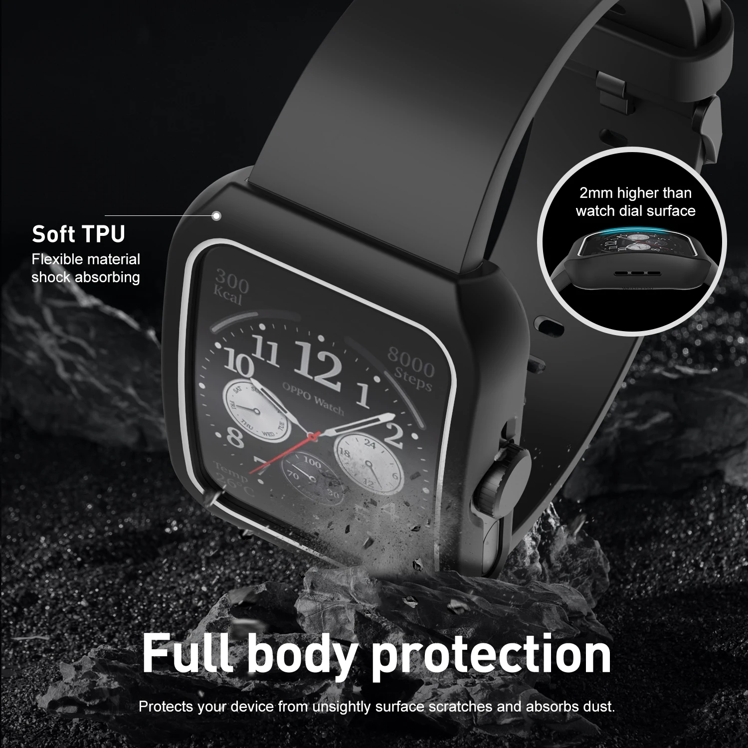 Cubierta de reloj de TPU antiarañazos, Protector de pantalla, carcasa de marco de parachoques, película suave para OPPO Watch 3 Pro, Accesorios inteligentes - imagen 3