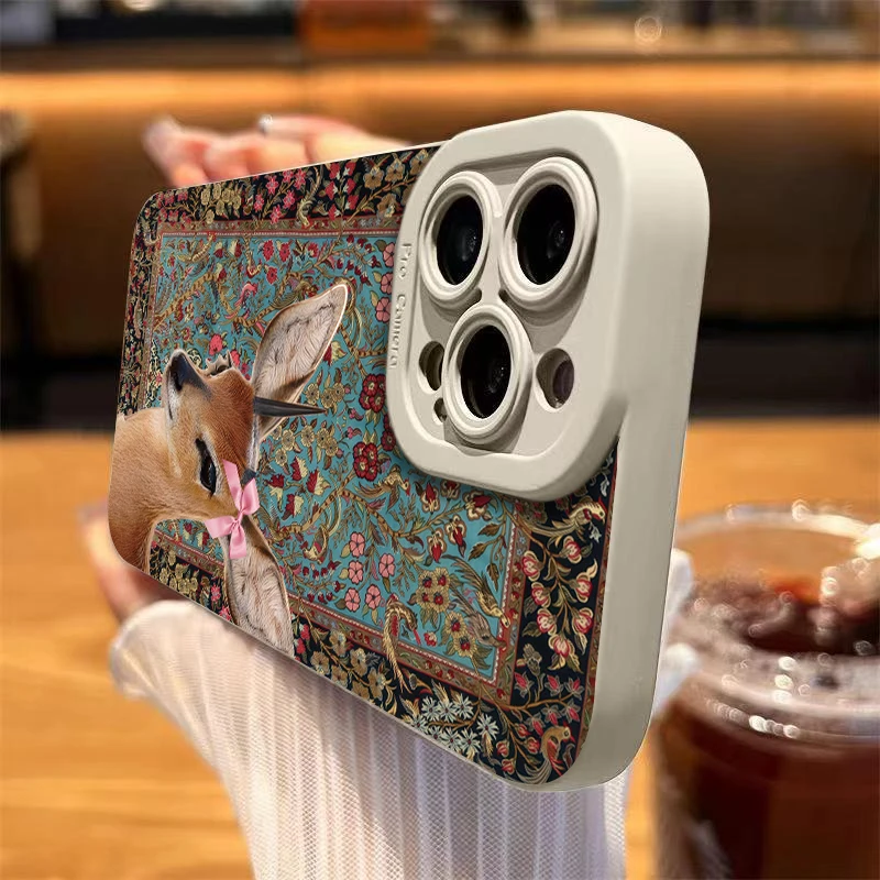 Funda de teléfono con estampado de ciervo Retro azul americano para Samsung Galaxy S25 FE S24 S23 Ultra S22 Plus A16 A26 A25 A36 A56 A55 A54 A53 - imagen 3