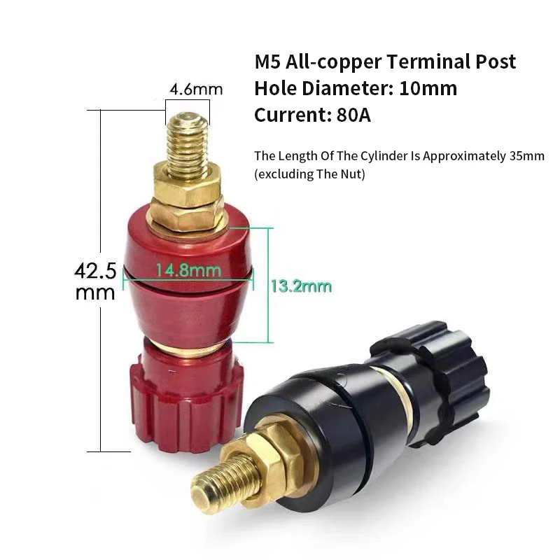 100A-300A M5/M6/M8/M10 conector de Cable de Terminal inversor de alta corriente cobre puro 333/555 bloque de terminales de batería de litio - imagen 2