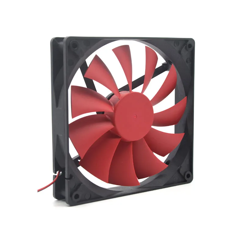 Ventilador de refrigeración de 14cm, 140mm, CC de 12V molex 4D, 140mm, 140x25mm, hoja roja, chasis silencioso, caja de ordenador sin escobillas, ventiladores de refrigeración - imagen 5