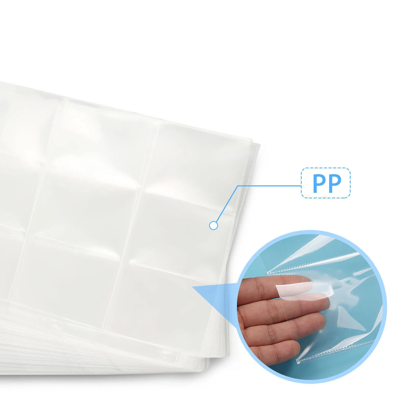 25 uds álbum de tarjetas 225 bolsillo página interior colección soporte para álbum carpeta soporte para álbum hojas para Pokemon página de almacenamiento transparente - imagen 2