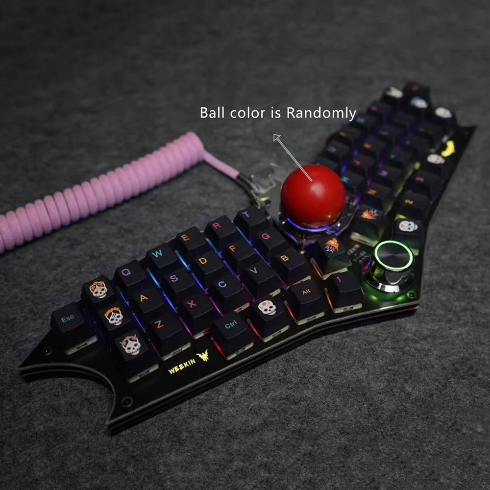 Bat-Teclado mecánico Macro programable a través de juegos de diseñador intercambiables en caliente sin tapas, Kit de teclado RGB, 47 teclas, nuevo - imagen 2