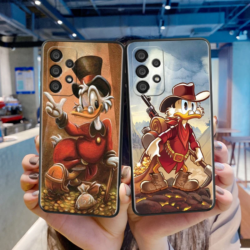 Scrooge McDuck-funda suave negra para teléfono Samsung, A55, A35, A25, A15, A14, A73, A53, A13, A05S, A03S, A02S, A71, A52, A32 - imagen 2