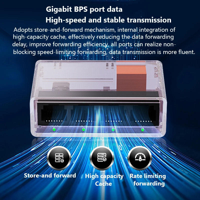 Conmutador Ethernet Gigabit de 5 puertos, divisor Ethernet 1 a 4 1000Mbps, divisor de Cable de Internet 1 en 4 salida de red de conmutador de alta velocidad - imagen 3