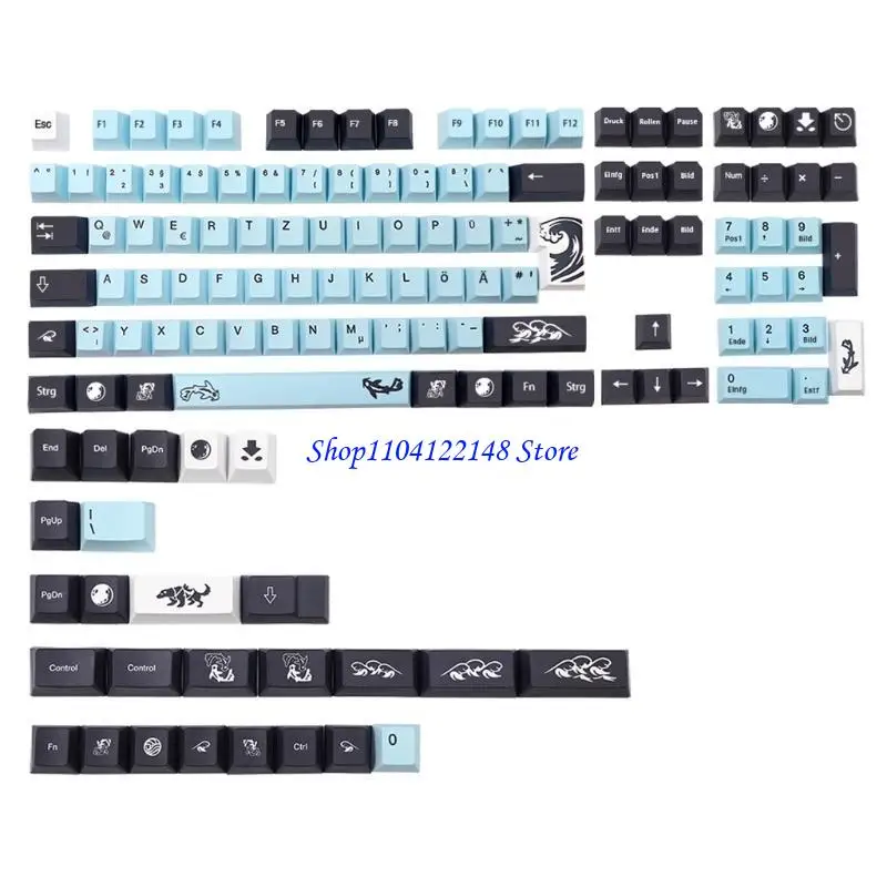 P9FA 134 Keys Dye Sub KeyCaps Cherry Perfil PBT Keycap Conjunto para 61 64 68 84
