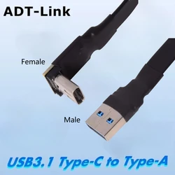 Cable USB-C a USB-A 90° 10 Gbps - Plano para FPV