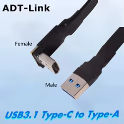 Cable USB-C a USB-A 90° 10 Gbps - Plano para FPV