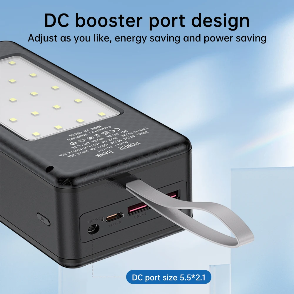Caja del banco de energía de la batería 22,5 W 18650 batería de punta plana 21*18650 sin soldadura Kit de energía móvil salida CC Kit de luces de Camping - imagen 4