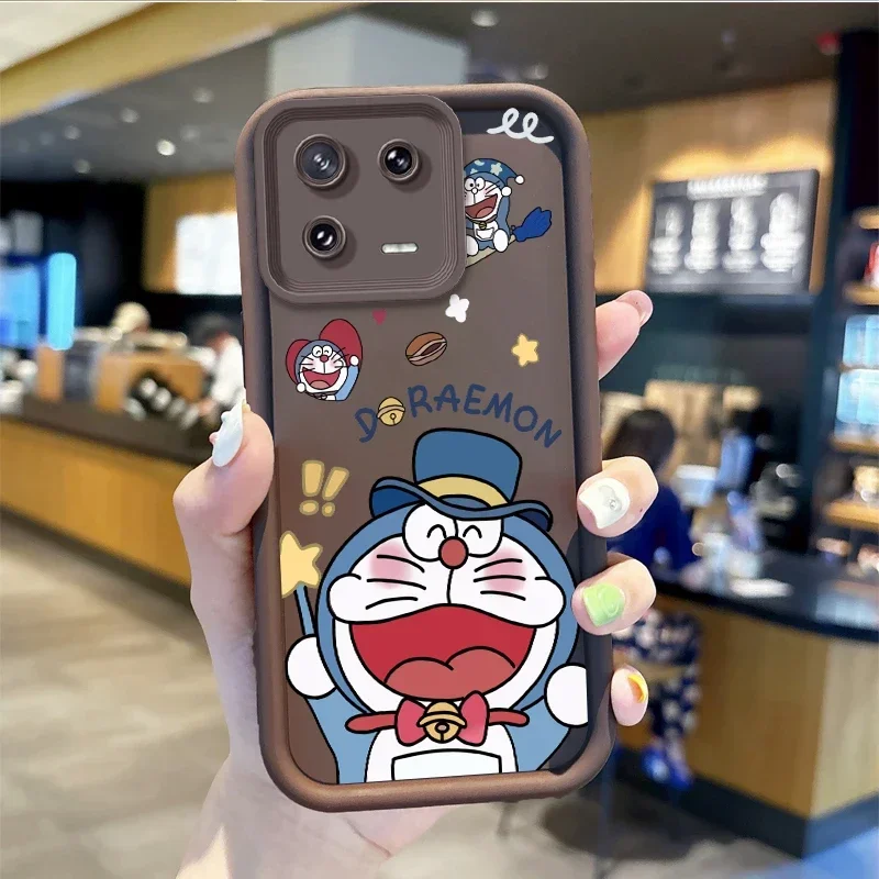 Doraemon-funda de teléfono para XIAOMI 14, 13, 12, 11 T Pro, 13, 12, 11 Lite, Poco F6, F5, X5, X3 Pro, NFC, Linda funda de teléfono de dibujos animados antideslizante - imagen 2