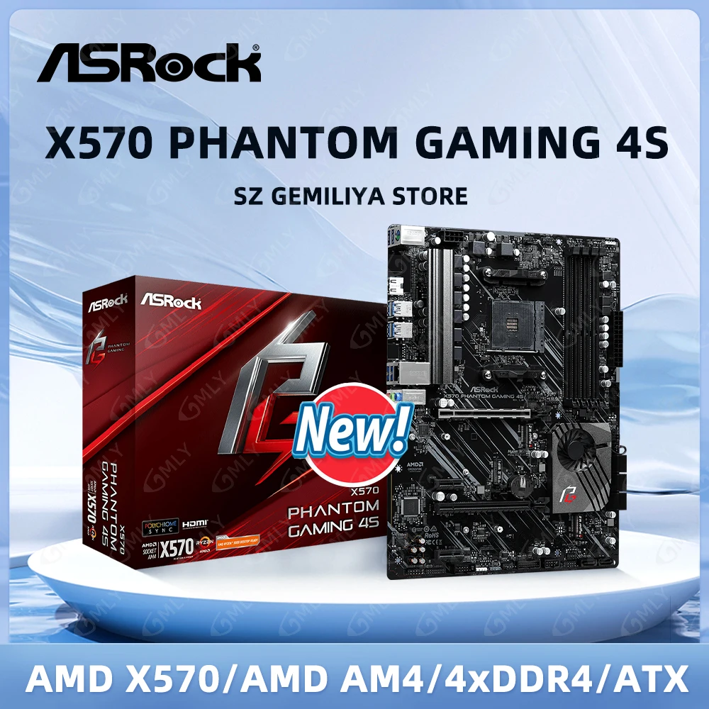 Placa base ASROCK X570 Phantom Gaming 4S AMD X570 Socket AM4 compatible con 5900X 5600 2700 5700 3400G cpu DDR4 128GB nuevo - imagen 2