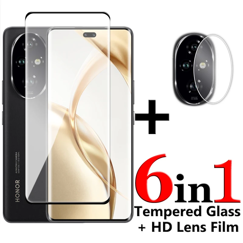 Protector de pantalla curvado 3D para Honor 200 Pro, vidrio templado, cubierta completa, 6 en 1, 80, 90, 100, 200 Pro - imagen 2