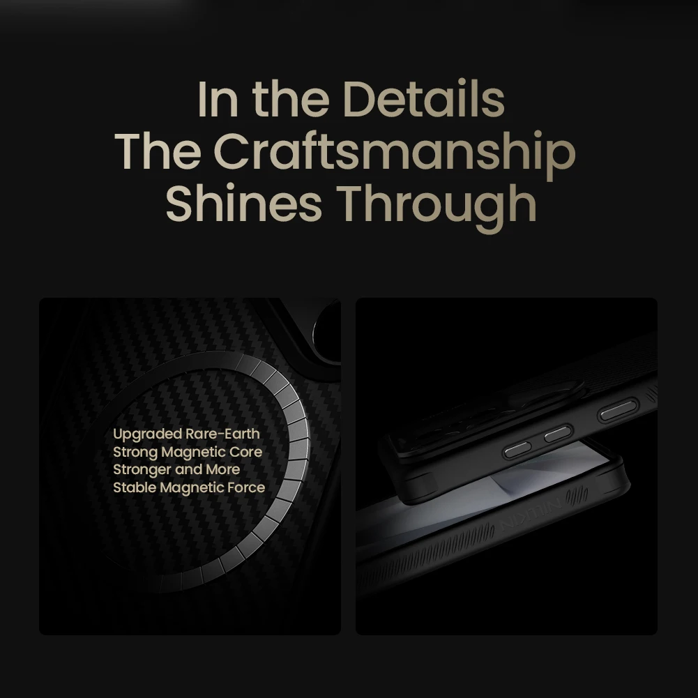 For Samsung Galaxy S25 Ultra NILLKIN Aramid Fiber Magsafe Case With Fold Kickstand For Samsung S25 Ultra Magnetic Phone Case - imagen 4