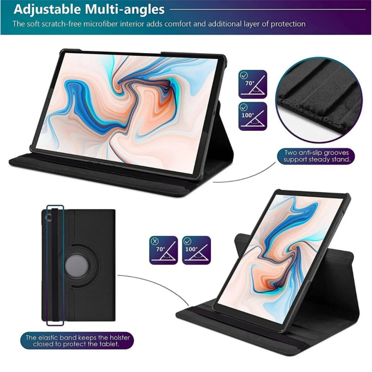 Funda giratoria 360 para Huawei MediaPad M6 / M5 / M5 Pro 10,8 "M5 Lite 10 funda con soporte de cuero Pu para MediaPad T5 10 / T3 10 - imagen 4