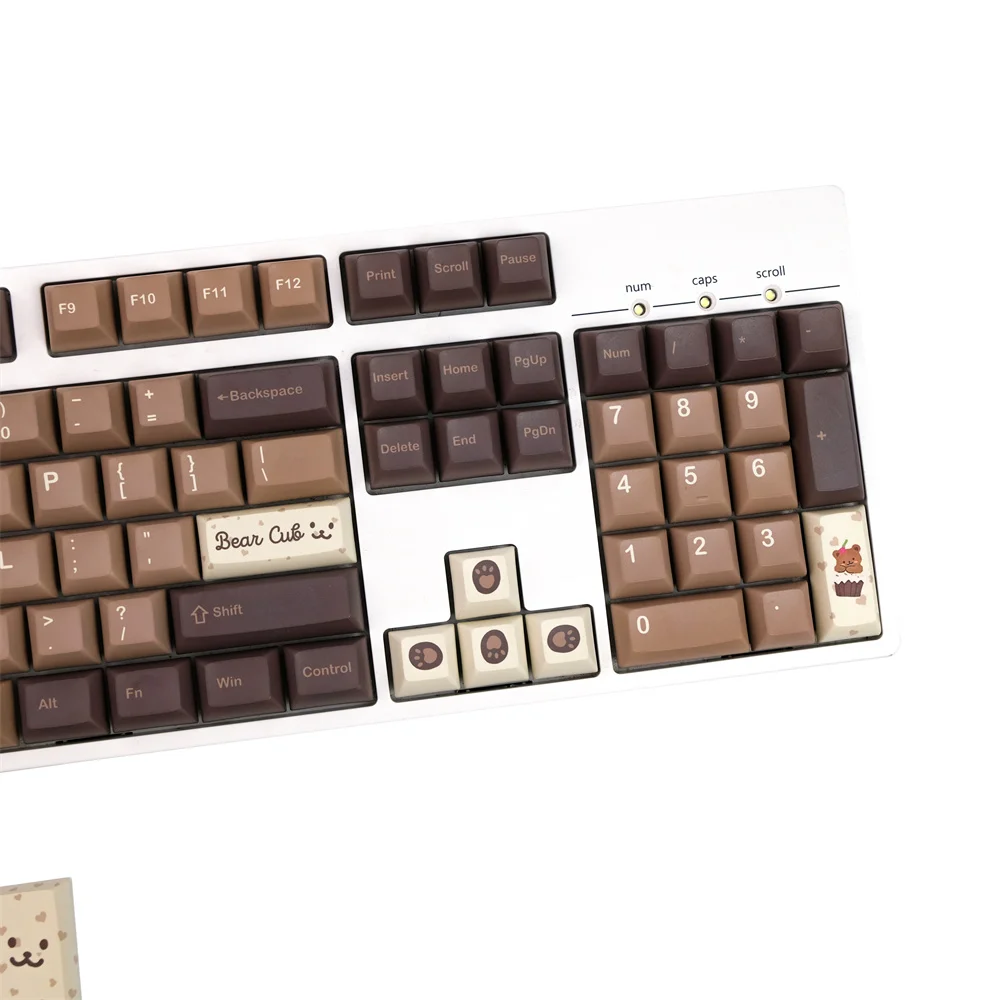 Teclas PBT Little Bear, 140 teclas, perfil KCA, subcama de tinte, entrada ISO, teclas personalizadas para teclado mecánico para jugar con interruptor cruzado - imagen 5