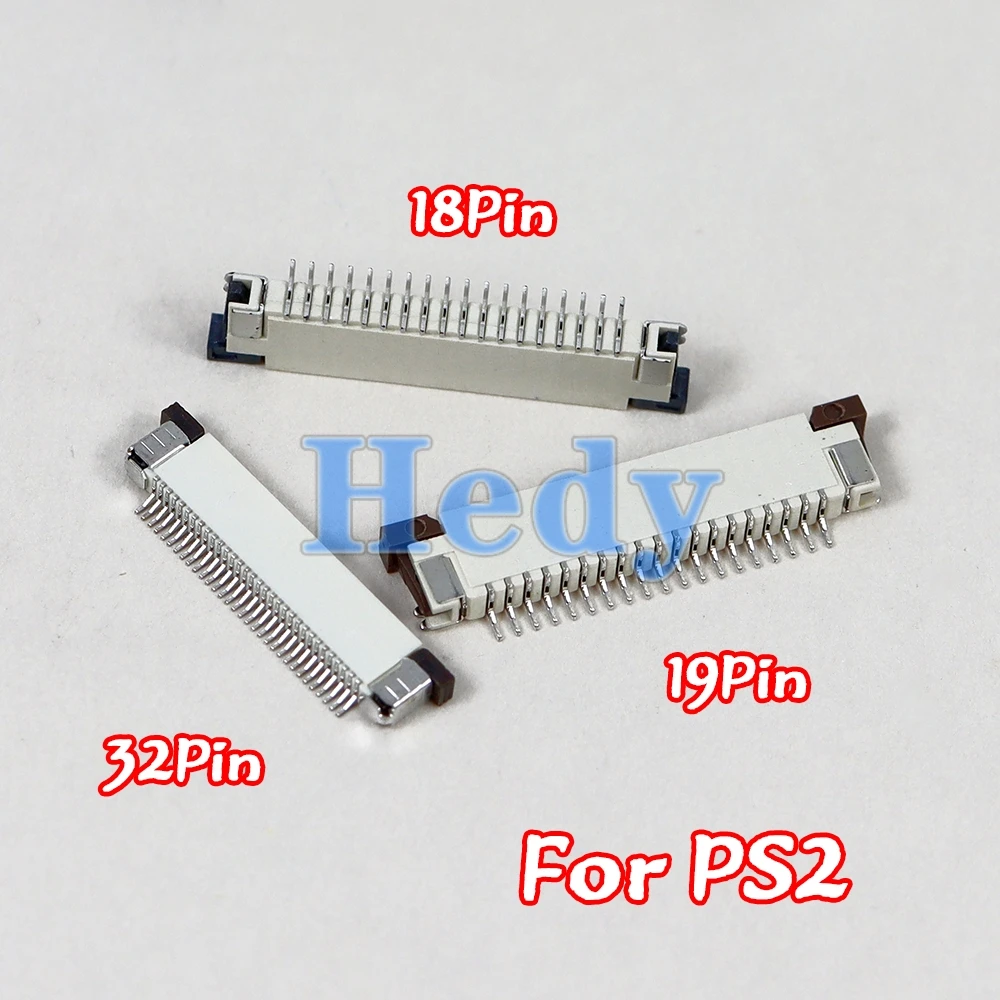 10 Uds. Conector de película de botón de 18 pines, 19 pines y 32 pines para Playstation 2, ranura para controlador PS2 para PS2, 18 pines, 19 pines, 32 pines, negro y blanco - imagen 5