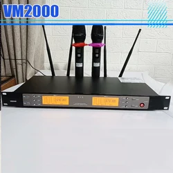 Micrófono Inalámbrico VM2000 True Diversity de 4 Antenas Metal