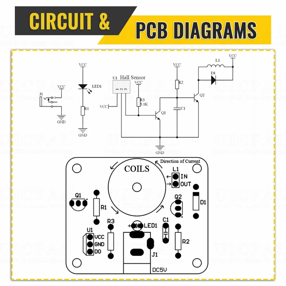 Kit electrónico Experimental de oscilación electromagnética DIY, suministro con detección LED intermitente, Kit electrónico de 5V, práctica de soldadura - imagen 3