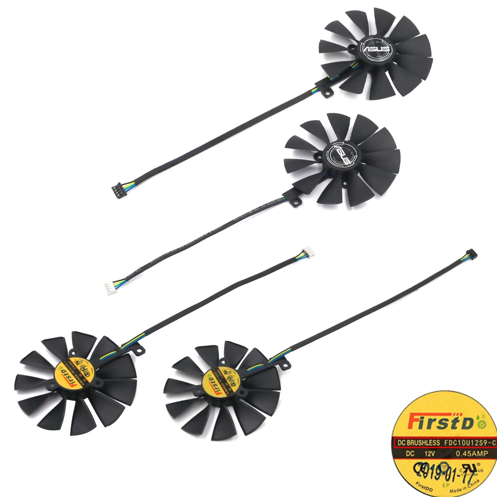Para ASUS Dual GeForce RTX 2060 2070 2080 ventilador de tarjeta de vídeo T219215SH FDC10U12S9-C PLD09210S12H ventilador de refrigeración de tarjeta gráfica - imagen 2