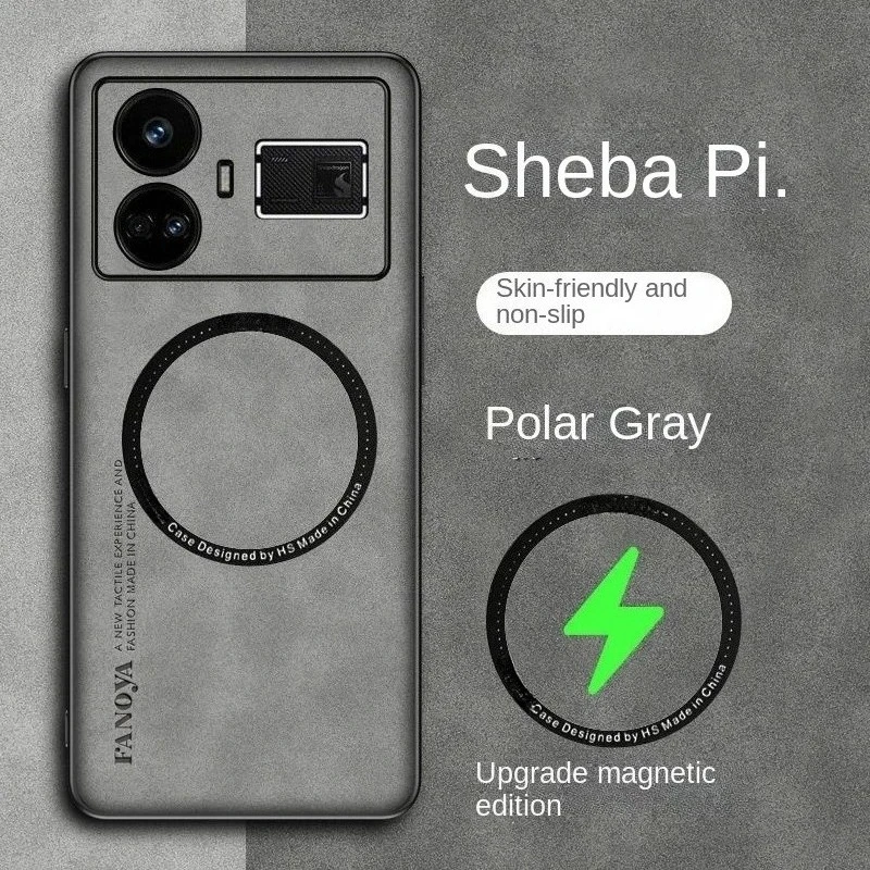 Funda de carga inalámbrica magnética Magsafe de lujo para OPPO Realme GT 5 6 2 7 8 Pro Funda de cuero para Realme GT Neo 7 3 5 3T Pro - imagen 3