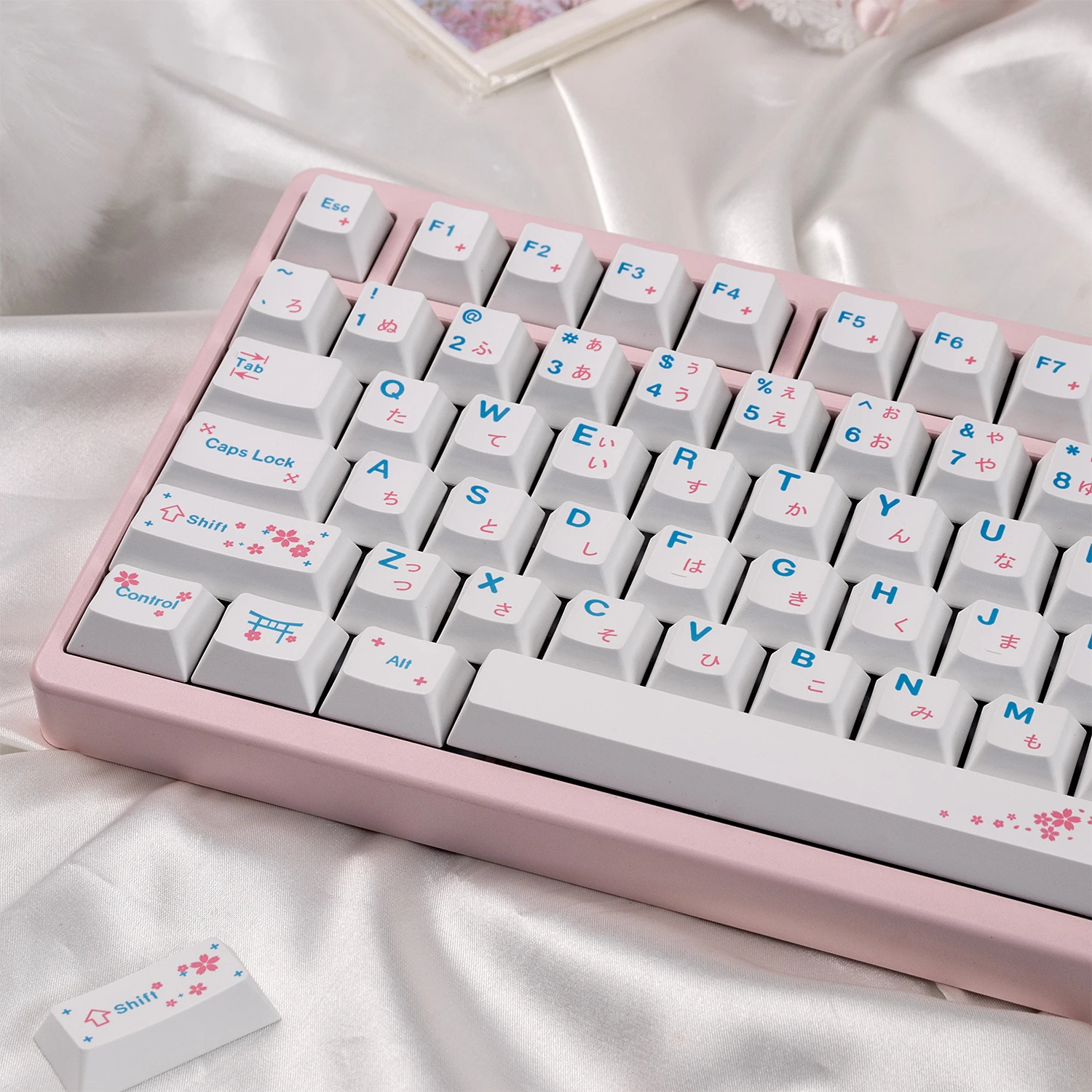 Teclas Sakura de 148 teclas, teclas PBT sublimadas con perfil de cereza, teclas de raíz japonesa para teclado mecánico MX - imagen 5