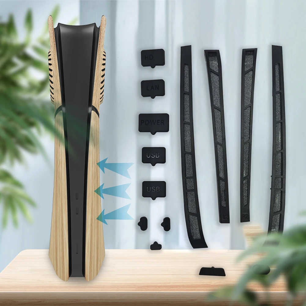 Protector contra el polvo con enchufe a prueba de polvo de silicona 12 en 1 para PS5 Slim para Playstation 5 paquete de accesorios para consola delgada